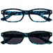 Leesbril Blauwe Schildpad Lezers Met UV400 Zon Lezer Waarde Tweeling Pak Mannen Vrouwen RS10-3 +1,00
