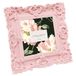 Laura Ashley 4x4 roze sierlijke getextureerde handgemaakte hars fotolijst met ezel en haak voor tafelblad en wanddisplay, decoratief bloemenontwerp huisdecoratie, fotogalerij, kunst, meer (4x4, roze)