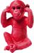 Kare Tirelire Singe Kikazaru Rouge