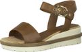 Tamaris - Dames - Sandalen - Bruin - Maat 39 - Sleehak - Leer