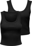 ONLY ONLEASY S/L TANK TOP 2 PACK CS JRS - Meisjes - Blouses - L - Zwart - Katoen/Elastaan - 2 stuks