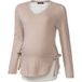 ESMARA Pull de maternité pour femme en coton (Beige, S (36/38))
