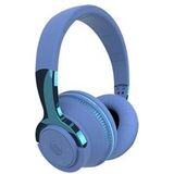 ELVANZA Bluetooth-hoofdtelefoon, lange batterijduur, opvouwbaar, krachtige bas, Bluetooth 5.1, veelkleurige LED-lampjes, ademende oorkussens, blauw