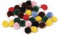 Rayher hobby materialen Rayher hobby pompons - 25 mm - kleurenmix - 70 stuks