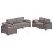 vidaXL Canapé 3 places Taupe Mélange de lin Tissu