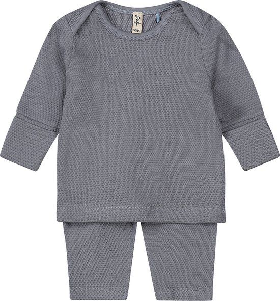 Dirkje NOOS BOYS Jongens Kledingset - Maat 50 - Faded blue - Gestreept - Lange mouw - Ronde hals - Bio katoen
