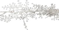Cosy & Trendy Kerstslinger - met takken - wit - 180 cm - glitter
