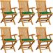 Maison Exclusive - Chaises pliantes avec coussins verts, 6 pièces, en teck massif