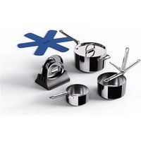 Joseph Joseph Space Steel 3-delige pannenset RVS inklapbare handgrepen, inductie, stapelbaar, ruimtebesparend