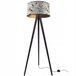 Light Home WERONA - Lampadaire - Cadre en bois - Abat-jour en tissu Ø45 cm - Gris foncé/Palissandre