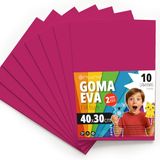OFITURIA Eva-rubber voor school- en creatieve projecten, kleurrijke schuimplaten voor doe-het-zelfprojecten, kunst, kinderdecoratie, scrapbooking, ambachtelijke designs, 40 x 30 cm (fuchsia, 10 stuks)