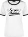 Bellatio Decorations Shoppartners Bv Super mama wit/zwart ringer t-shirt - dames - Moederdag/ verjaardag cadeau shirt M