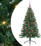 vidaXL - Plastique - Pré-éclairé - Sapin de Noël - avec - 150 - LED - Vert - 150 - cm - PVC