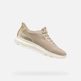 GEOX SPHERICA PLUS DAMES Sneakers - LICHT TAUPE/LICHT GOUD - Maat 38