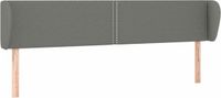 vidaXL Hoofdbord met randen 183x23x78/88 cm stof donkergrijs