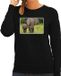 Bellatio Decorations Bol Dieren sweater olifanten foto - zwart - dames - XS