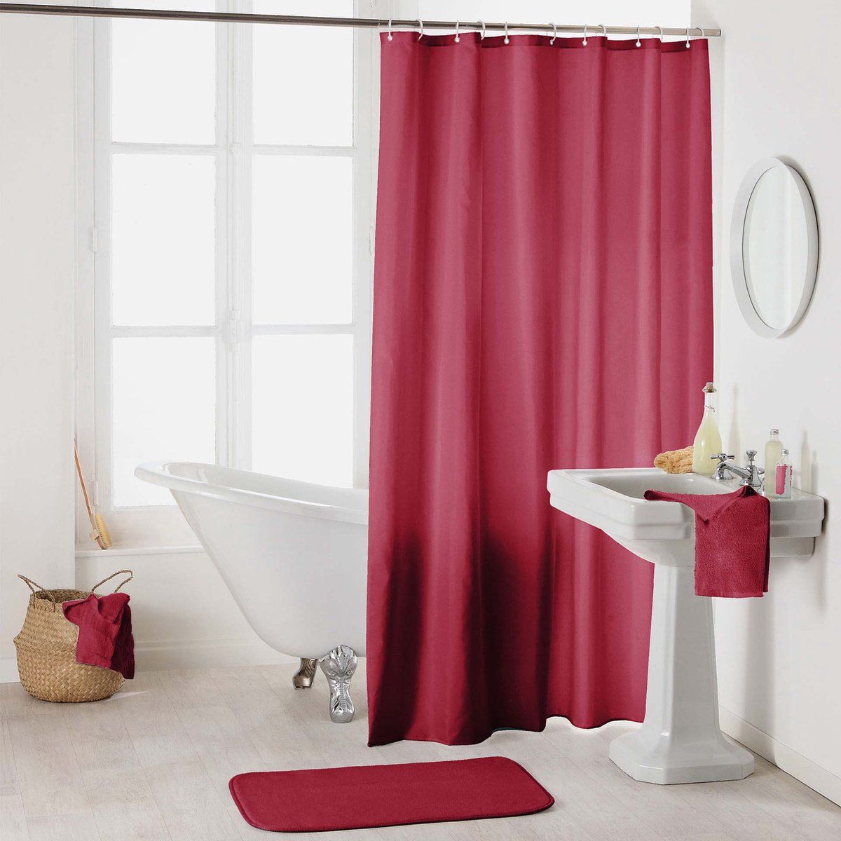Livetti Douchegordijn Polyester 180x200cm Raspberry