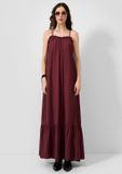 QS s.Oliver Jurk met lange mouwen en off-shoulder kraag - bordeaux