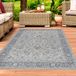Tapis d'extérieur, design vintage, salon et terrasse, gris, 80 x 300 cm