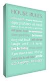 Feel Good Art House Rules kunstdruk op canvas, 61 x 40,6 cm, mintgroen