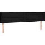 Tête de lit avec oreilles noir 183x16x78/88 cm tissu