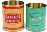 Rex London Retro Storage Tins - Bewaarblikken Medium - Vintage Coffee - Geel/Groen
