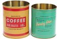 Rex London Retro Storage Tins - Bewaarblikken Medium - Vintage Coffee - Geel/Groen