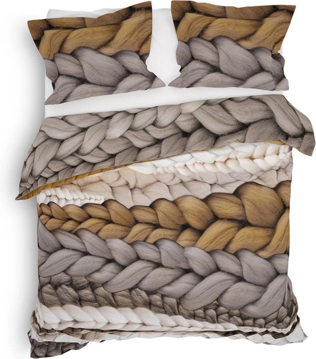 Heckett & Lane Daley Dekbedovertrek - 200x200/220 cm - Natural Taupe