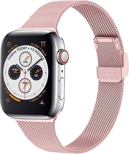 iMoshion Milanees Apple Watch Bandje - Roze - 38/40/41mm - RVS