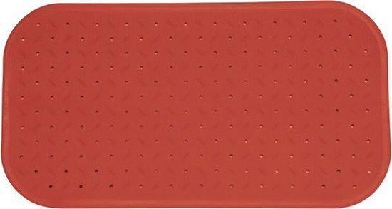 MSV Anti-Slip Bath Mat - Rubber - Terracotta - 36 x 76 cm