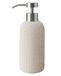 Lunestella Elegante beige boho-handzeepdispenser met roestvrijstalen pomp, voor badkamer en keuken, roestvrij, 207 ml
