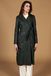 D'Arienzo Manteau croisé cuir naturel vert fentes latérales, Taille XL-XXL, Couleur Vert