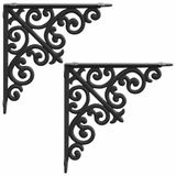 vidaXL Étagère Murale Supports 2 pcs Noir 9,5 x 9,5 x 3 cm Acier