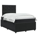 vidaXL Boxspringbed met matras, zwart, 120 x 190 cm, fluweel
