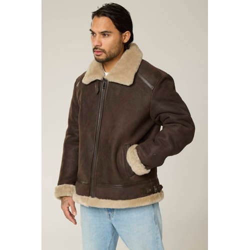 Goosecraft Suede Teddy Jacket Brown