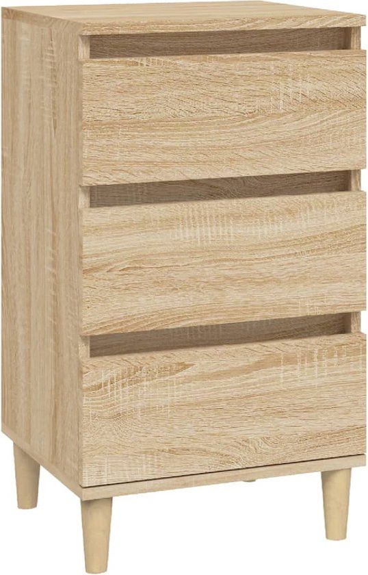 vidaXL Nachtkastje - 40x35x70 cm - Bewerkt Hout - Sonoma Eikenkleurig