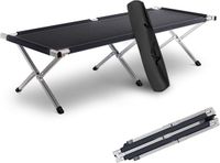 Kronenburg lit de camping XXL, 210 cm x 72 cm x 45 cm, belastbaar jusqu'à 200 kg, tube en acier renforcé, anthracite