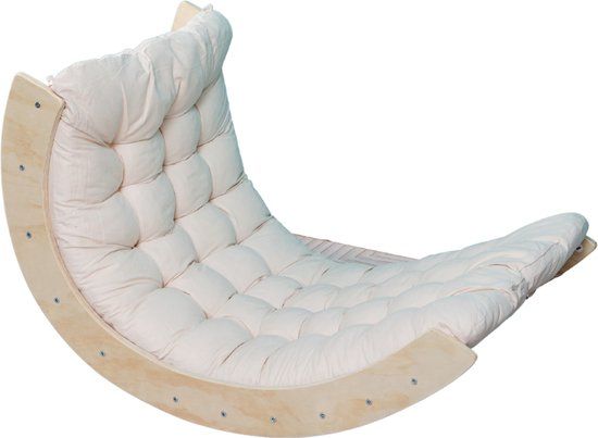 Buxibo Houten Klimbrug/Klimboog Inclusief Kussen - Montessori Klimrek - Wit