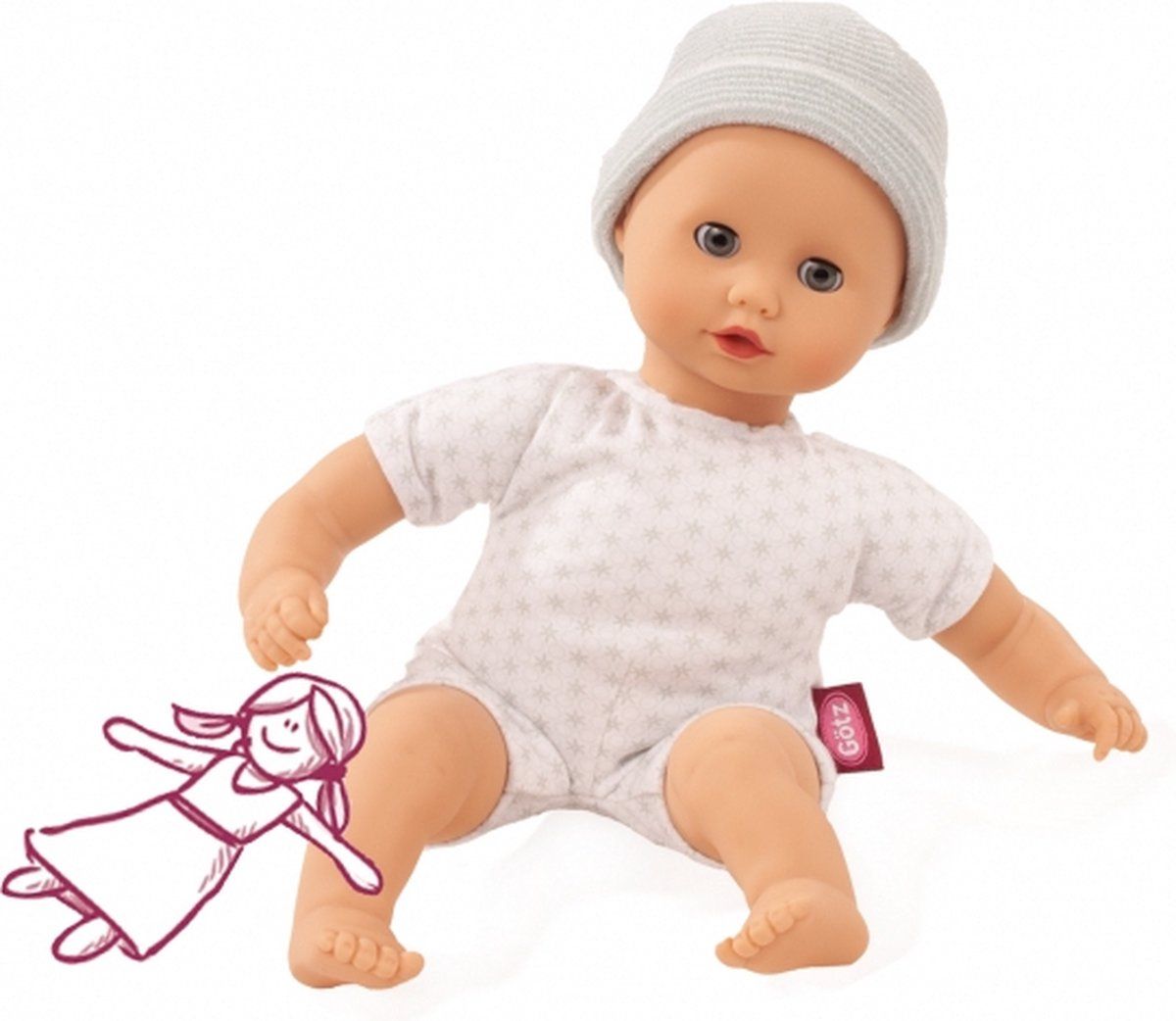 Gotz Götz babypop om zelf aan te kleden Maat S 33cm - Grijs