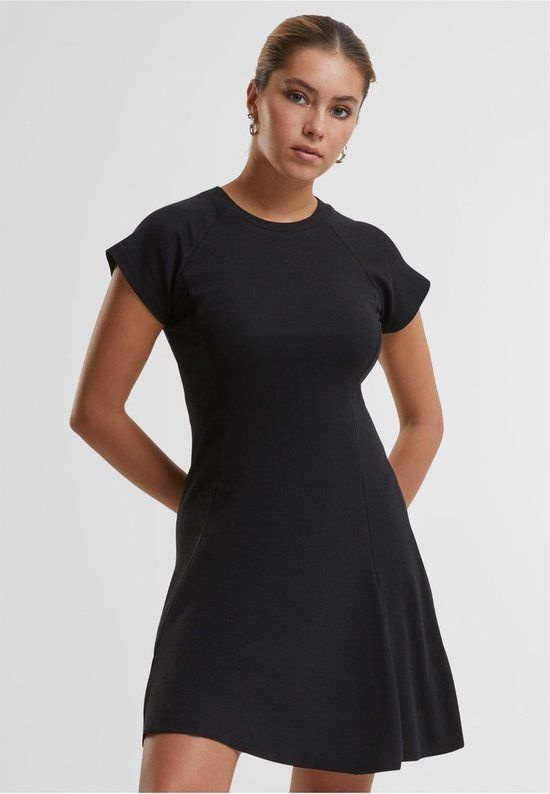 Urban Classics Rib Skater Jurk - Zwart - Maat M - Dames