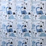 Gedy Gordijn, 240 x 200 cm, dinosaurus, wit-blauw