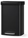 Poubelle de cuisine - Poubelle à pédale - 50 litres - Inox - Fermeture douce - Rectangulaire - Arrière avec poignée - Noir