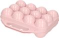 PLASTICFORTE Eierdoos - koelkast organizer eierhouder - 12 eieren - licht roze - kunststof - 20 x 19 cm
