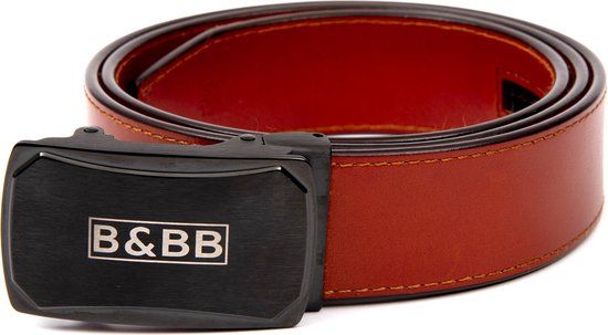Black & Brown Belts CURVED 2.0 - Light Brown Belt - 125 CM - Leather
