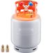 Latios Réservoir de récupération de réfrigérant - Cylindre portable - Capacité 22,7 kg - Pression de service 400 psi - Vanne en Y liquide/vapeur - Compatible avec R22/R134a/R410A - Haute étanchéité - Orange/Gris