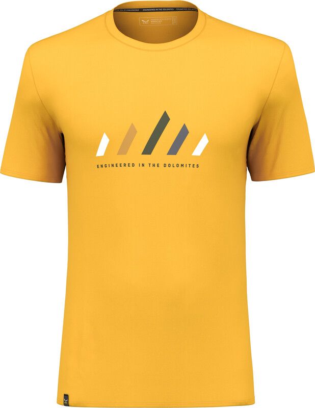 SALEWA Pure Stripes Dry T-shirt Heren - geel - EU 46 | S - 2023