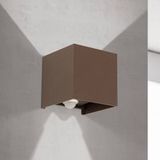 ORION LED buiten wandlamp Cube-S, corten, metaal, sensor