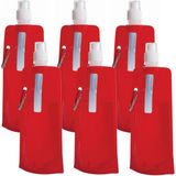 Trendoz Opvouwbare Drinkfles - Rood - Kunststof - 400 ml