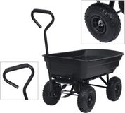 vidaXL Tuinkiepwagen - 300 kg - 75 L - zwart