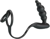 FOR HIM PRETTY LOVE PRETTY LOVE Cockring met plug – oplaadbaar, waterdicht - ONESIZE